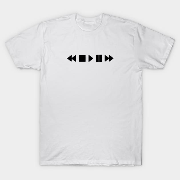 Play, pause, rewind buttons T-Shirt by pepques